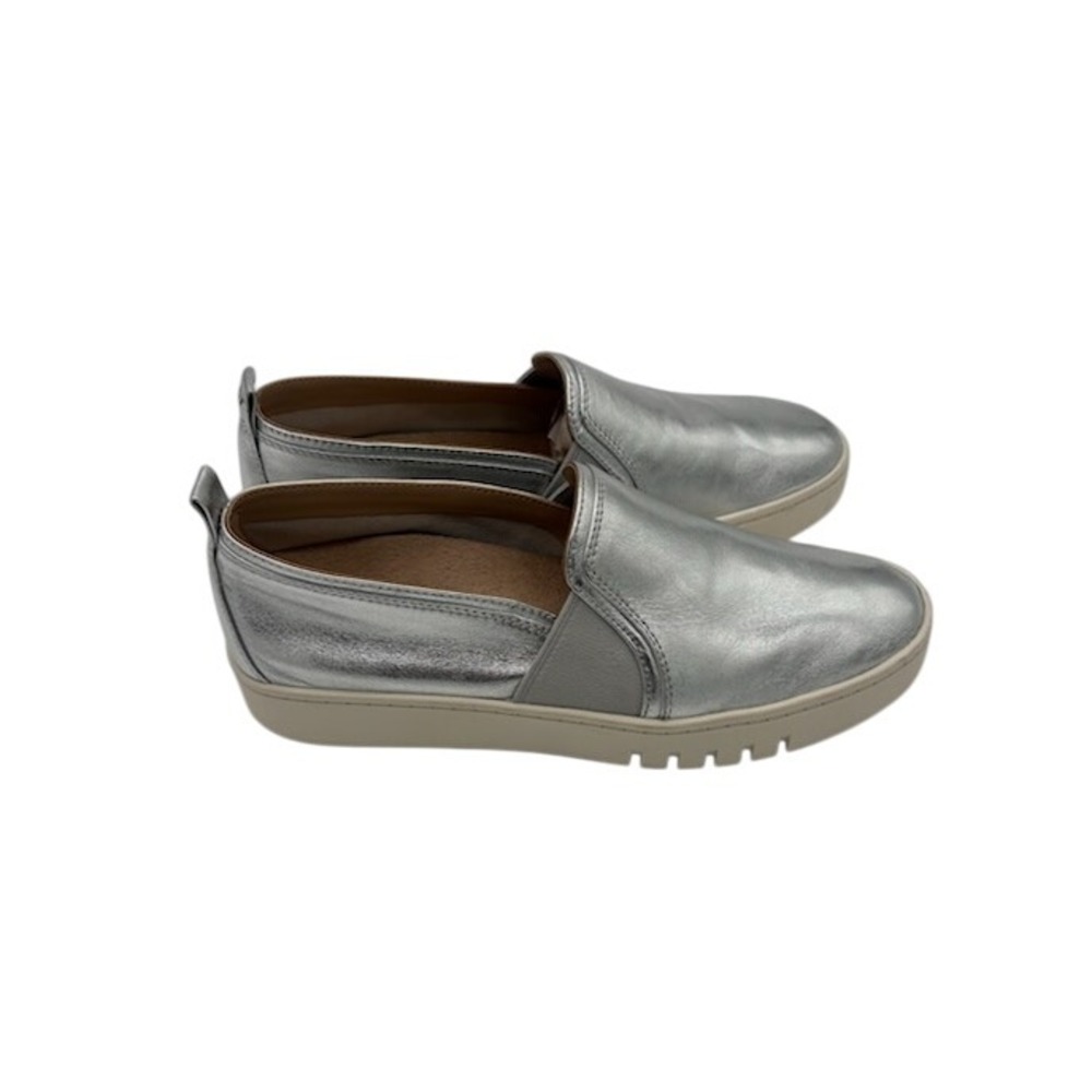 Vionic Cambria Slip On Sneakers Metallic Silver Shoes Size 6.5 M